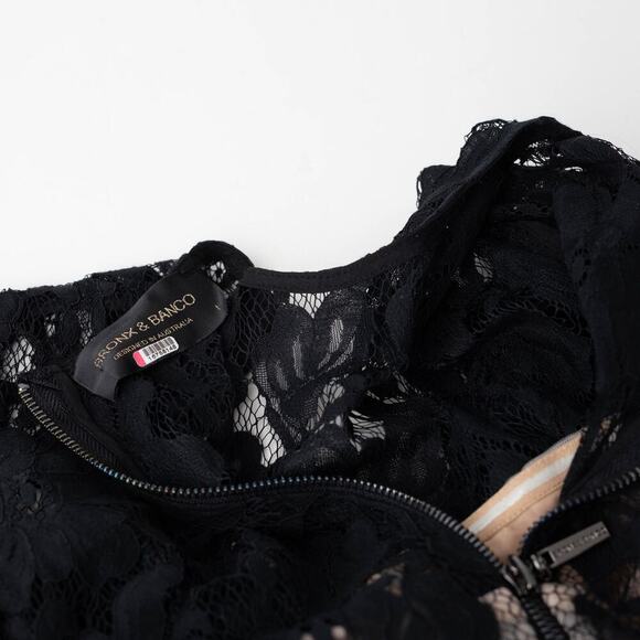 Bronx and Banco Colette Noir Gown Black Lace Dress - Picture 6 of 9